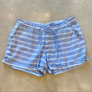 Old Navy Blue Striped Linen Blend Shorts